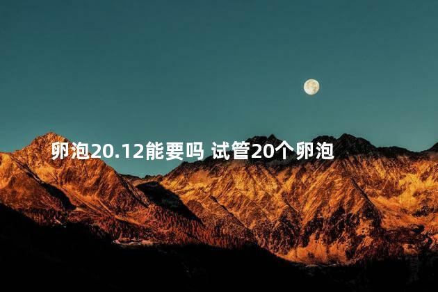 卵泡20.12能要吗 试管20个卵泡能取多少